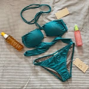 Sauipe Helena Green Top Bikini Swimsuit